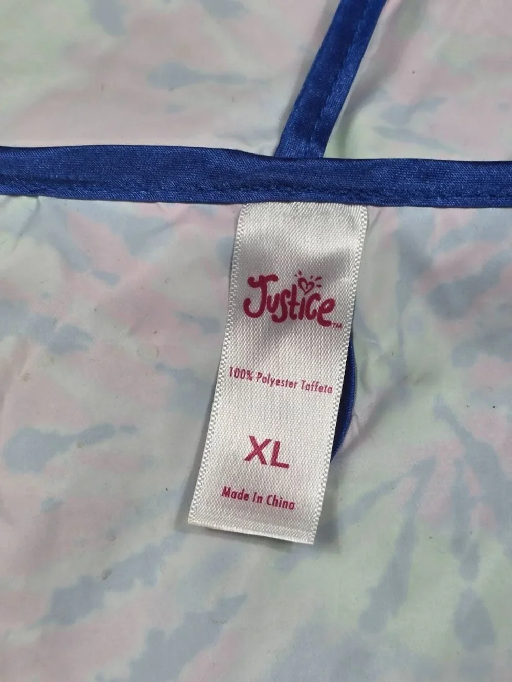 Justice Girls Dog Rain Coat XL Tie-Dye Hooded Vest Jacket